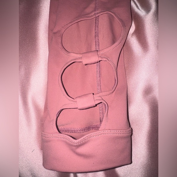 badgley mischka sport rose two piece leggings and tie up padded sports bra set - Picture 5 of 7